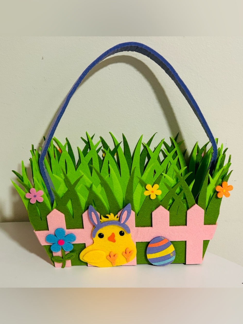 NEW!!! Spring Chick Felt Easter Basket With Handle (NWT)